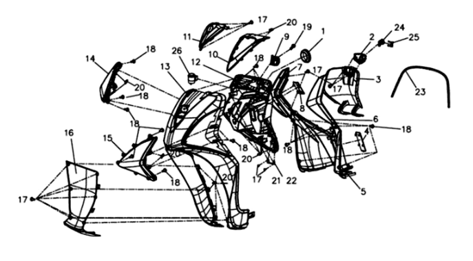Faceplate/plating Sym Symphony ST E3 White (WH-006)