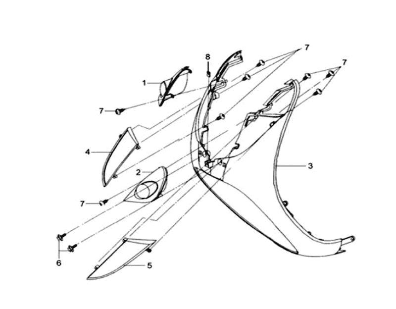 Front plate Turn Signal Lights Sym Mio (all colors)