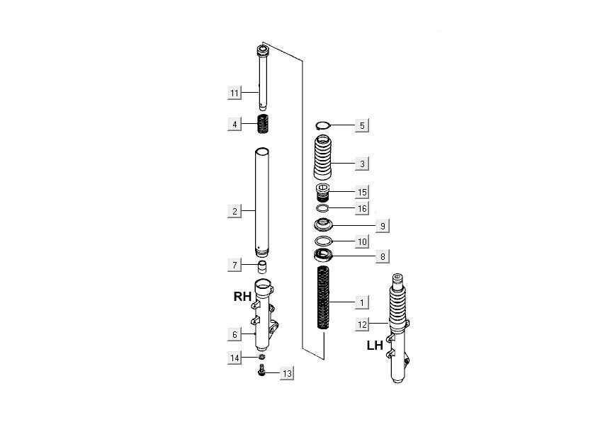 front leg Kymco Grand Dink 2-stroke Silver
