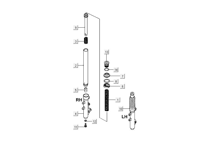 Front leg Kymco New Dink 4-stroke gold
