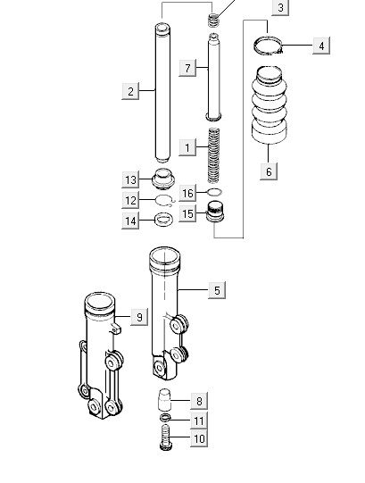 Front leg Kymco Vitality 2t ac red