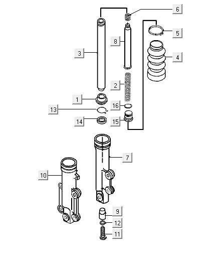 Front leg Kymco ZX 2t ac blue limited