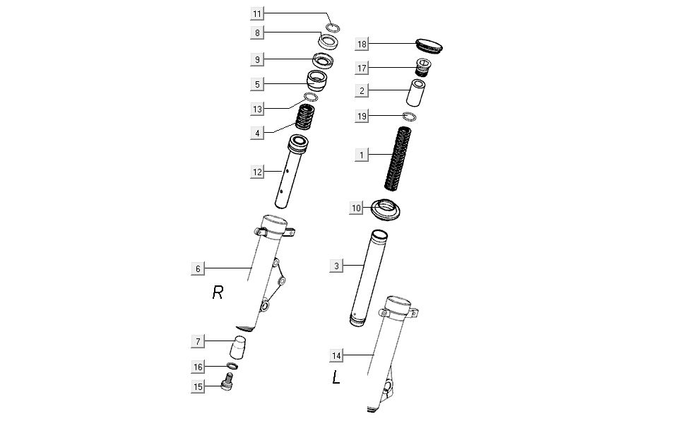 Front legs Kymco G-Dink 2-stroke Dark Grey