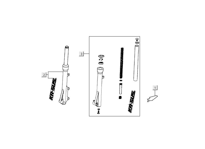 Front legs Kymco Nexxon 4-stroke dark grey
