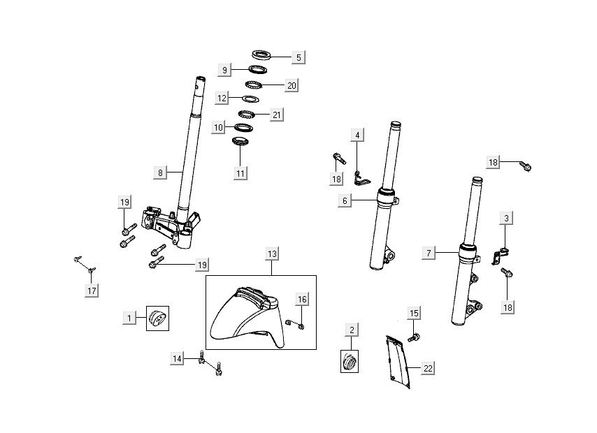 front brake-mudguard Kymco Sento 4-stroke White