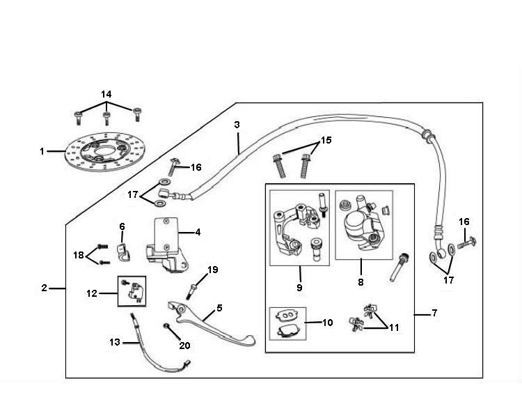 Front brake Benzhou City Star 4-stroke