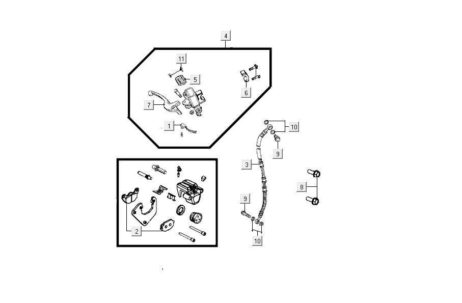 Front brake Kymco Agility Delivery 4-stroke euro4 black