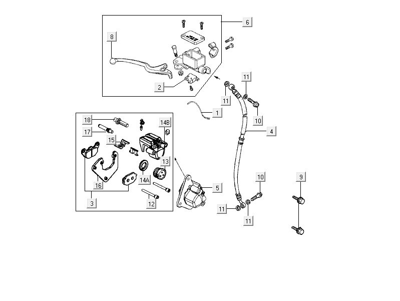 Front brake Kymco City 16' 4-stroke white