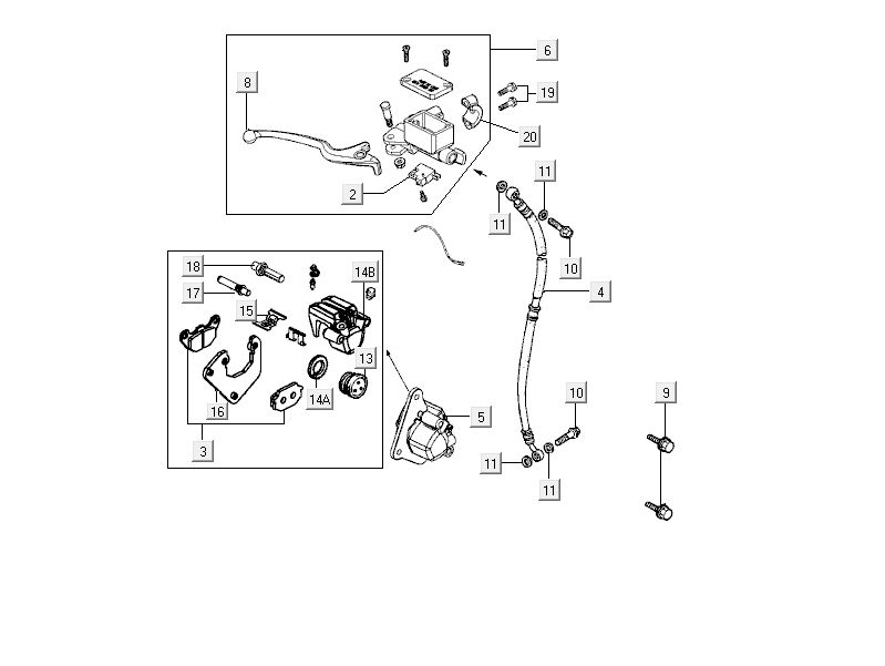 Front brake Kymco Delivery 4-stroke black