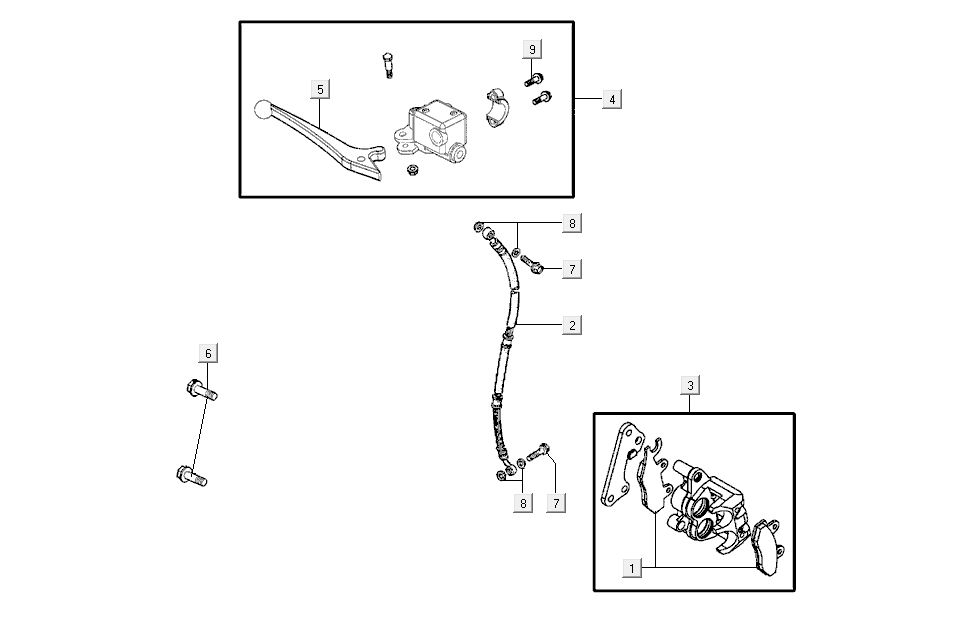 Front Brake Kymco K-Pipe 4-stroke Gloss Black