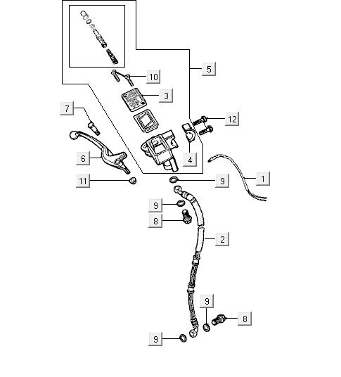 Front brake Kymco Vitality 2t ac red
