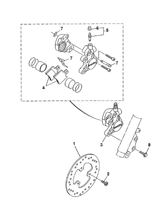 Front brake Yamaha Neo's 2-stroke (until 2003)