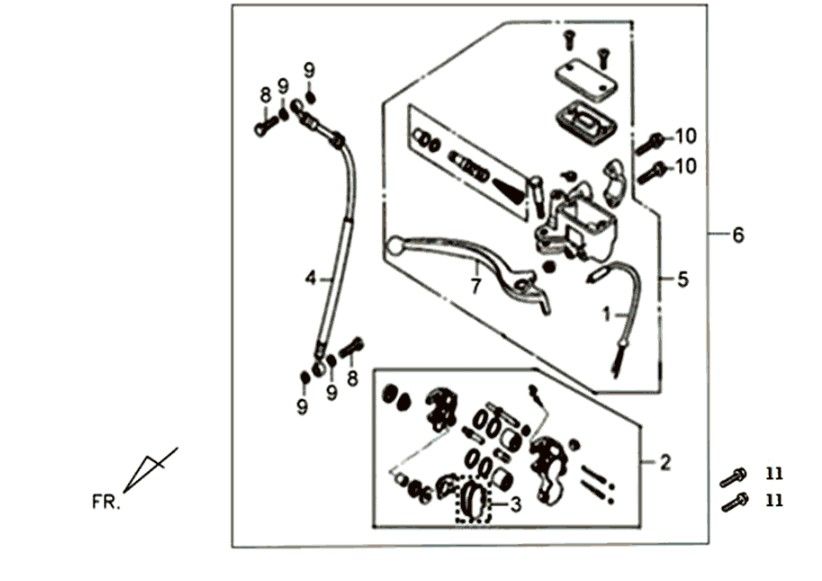 Sym XPRO 50 E4 front brake brake caliper
