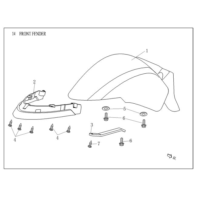 Front fender Agm Vx50 Plus matt black