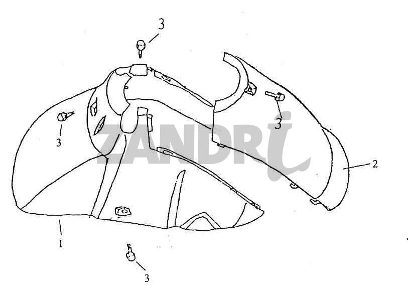 Front fender BTC Grande Retro GT1 black cream