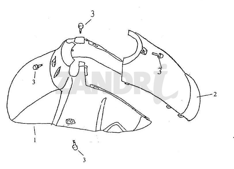 Front fender BTC Grande Retro GT1 coffee cream