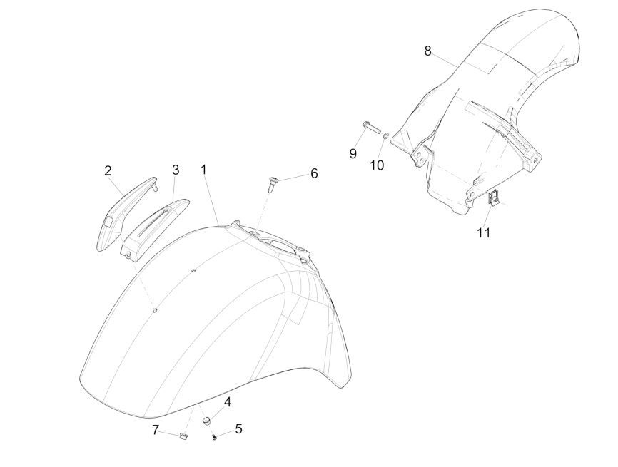 Front fender GTS 125 IE black 94