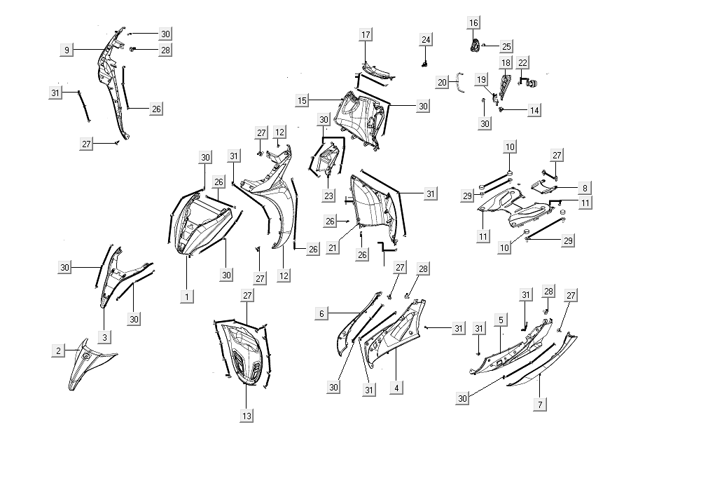 Front fender Kymco People S 50i E4 Blue