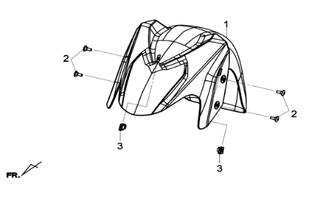 Front fender Sym Joymax 300I ABS E3 2014-2016 Gray (GY-517S)