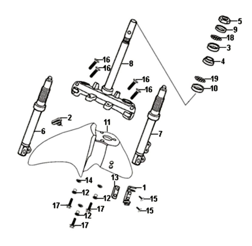 Front fender Sym Symphony ST euro4 (WH-006) white