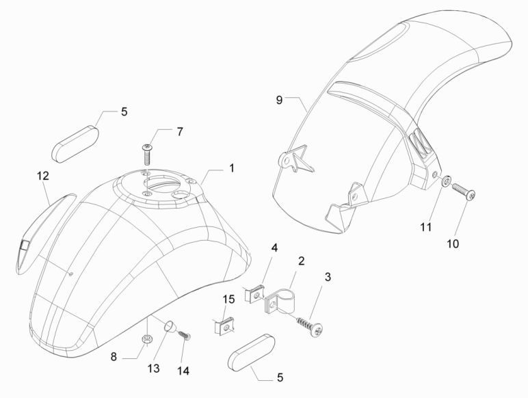 Front fender Vespa Lx 25km 4-stroke 2-valve grey apuano 769/B