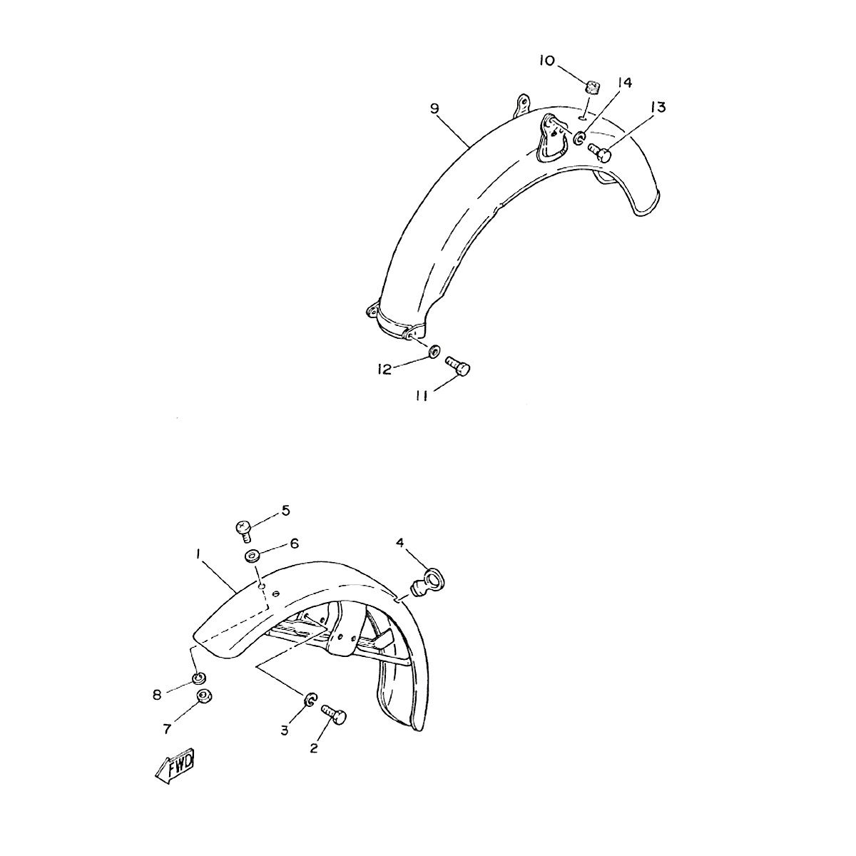 Voorspatbord Yamaha FS1
