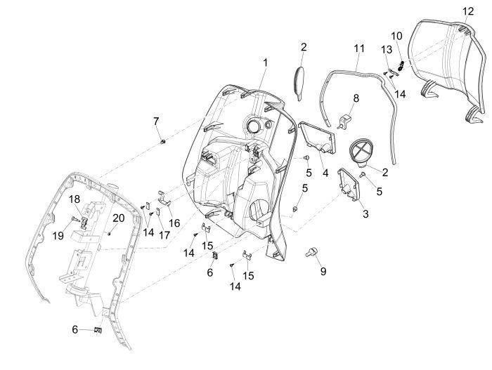 Legshield Vespa Sprint grey Titanio 742/b