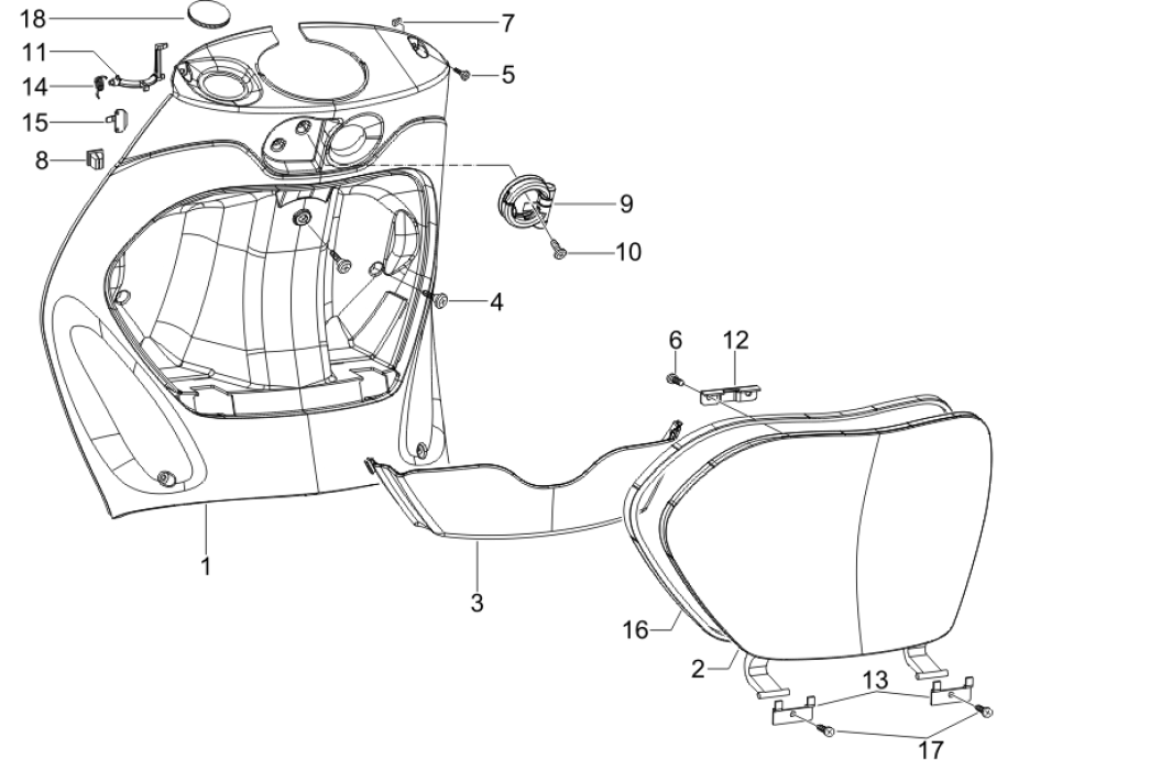 Leg shield Piaggo Zip 4-stroke (euro4 injection IGET)