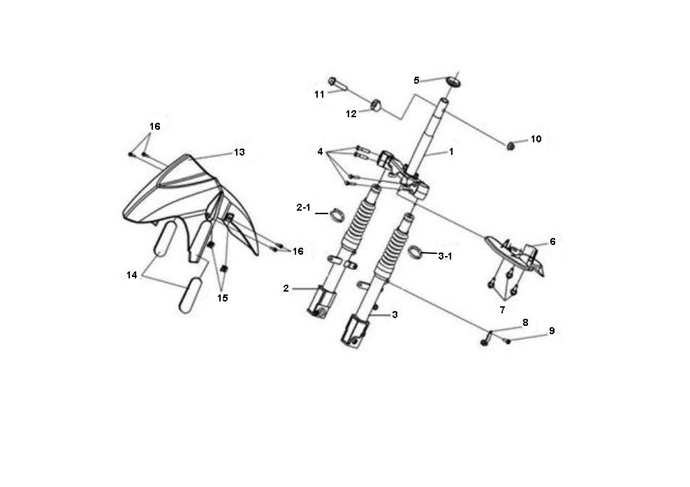 Front Fork- Front Mudguard Sym Jet Sport-X 2-stroke