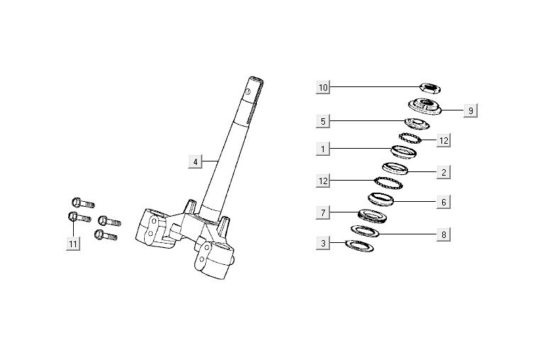 Front fork head Kymco Activ 4-stroke silver
