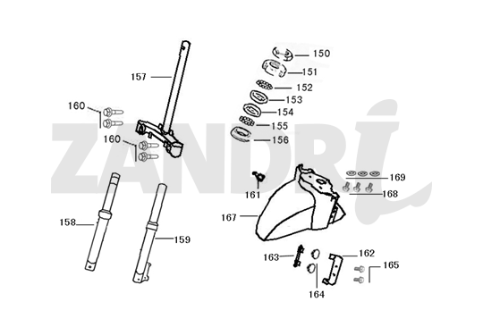 Front Fork-Mudguard Eagle-Wing Napoli brown