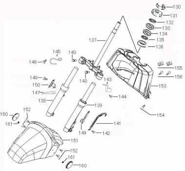Front Fork-Mudguard Benzhou ZN50QT-36 black