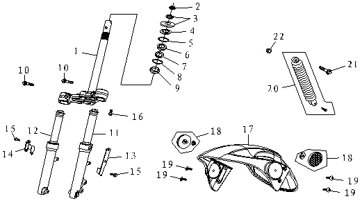 Front Fork-Mudguard China fox blue shine