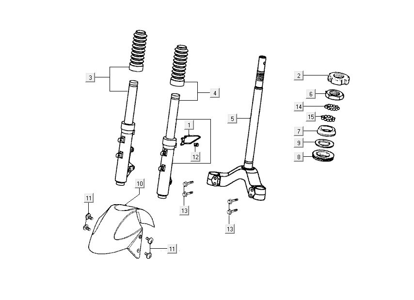 front fork mudguard Kymco Grand Dink 2-stroke Champagne