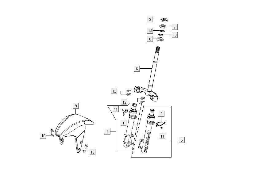 front fork mudguard Kymco Super9 ac o.m 2-stroke matt black silver