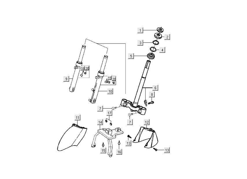 Front Fork - Mudguard Kymco Filly 4-stroke silver