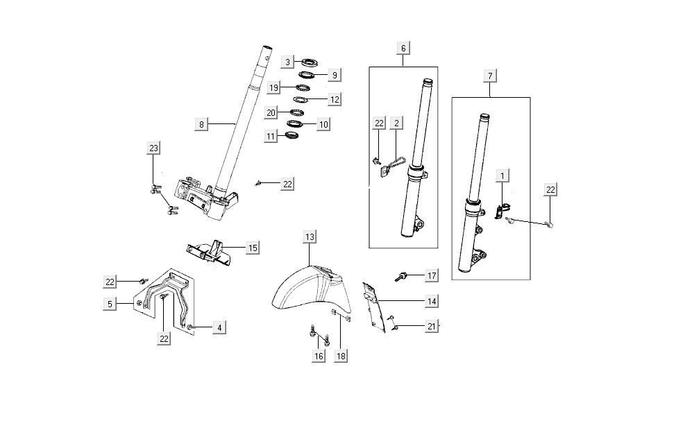 Front Fork - Mudguard Kymco New Sento 4-stroke 50i gold
