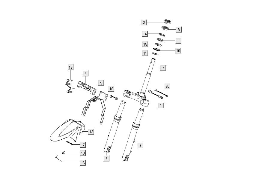 Front Fork - Mudguard Kymco People S 4-stroke matt black