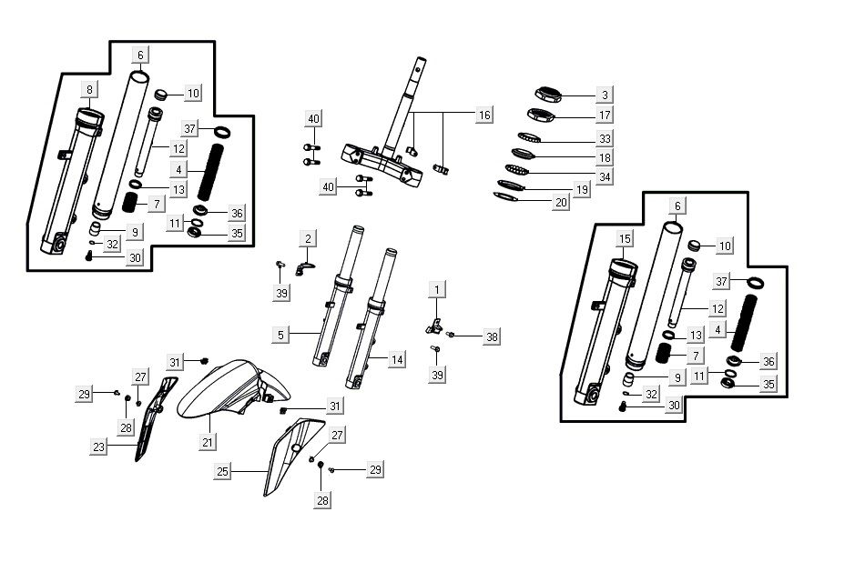 front fork AGILITY 16+ 4T 200i Matte Metallic Light Blue