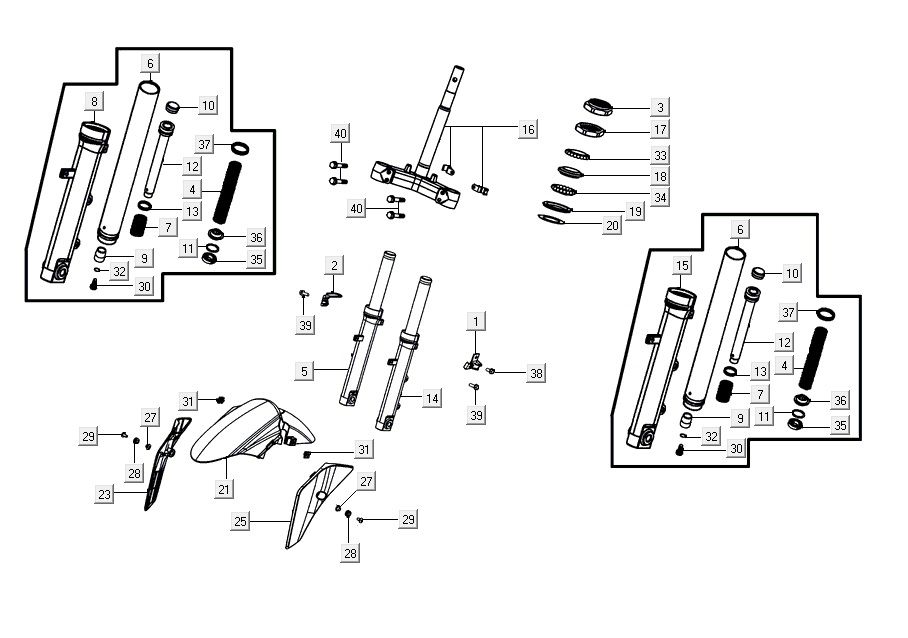 front fork AGILITY 16+ 4T 200i Matt Metallic Silver