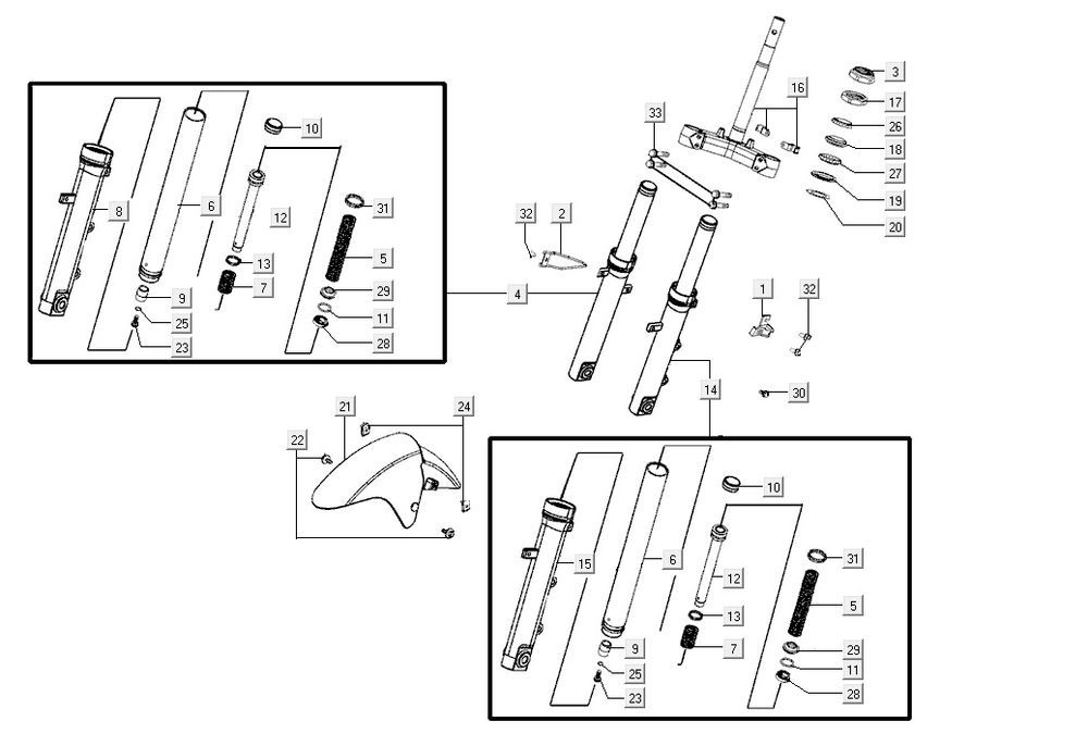 front fork AGILITY CITY 16 4T 125