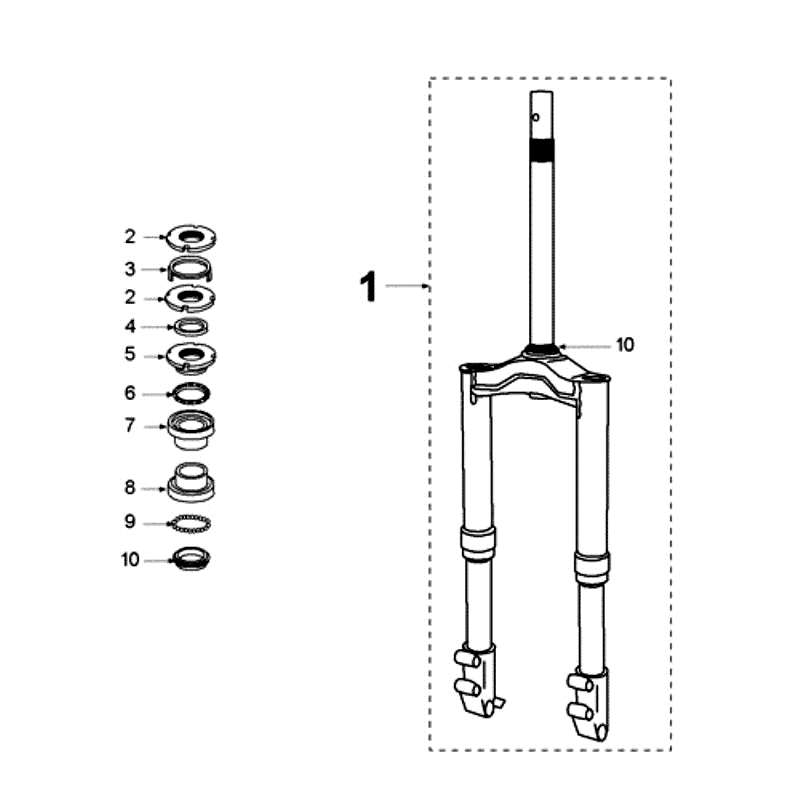 Front Fork Handlebar-head bearing set Peugeot Ludix 12 black