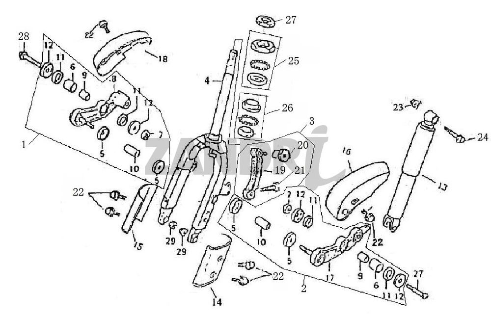 Front fork BTC Grande Retro GT1 black cream
