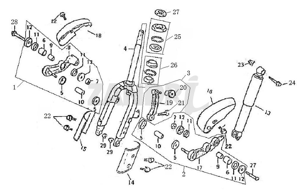 Front fork BTC Grande Retro GT1 coffee cream