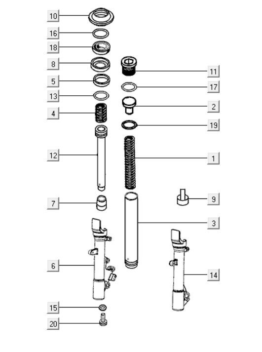 Front fork parts Kymco Downtown 300i white