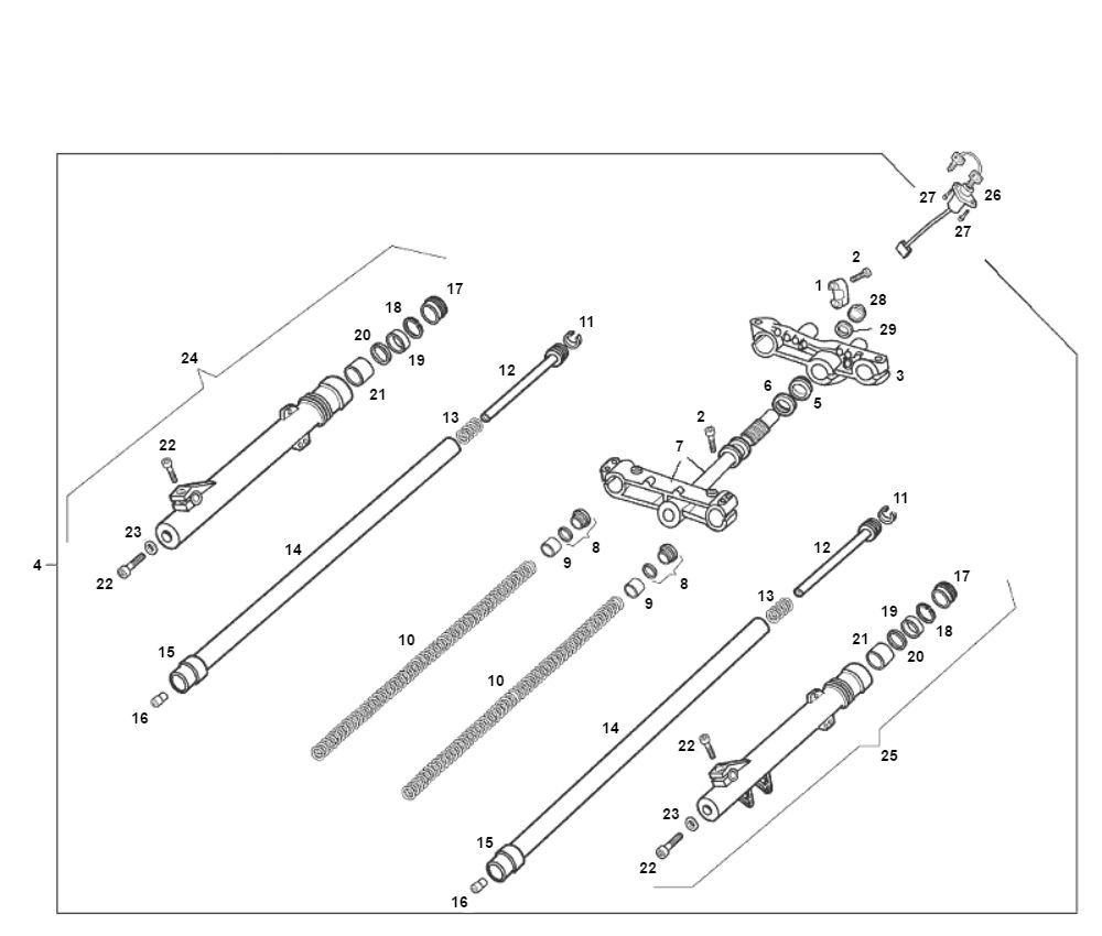 Front fork Derbi Senda SM DRD - O.M.