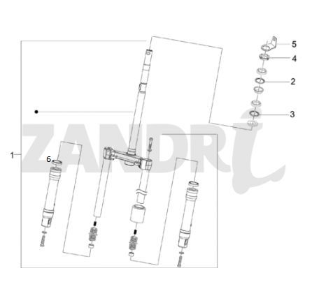 Front Fork Piaggio Zip 2000 2-stroke AC