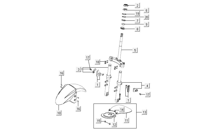 Front fork Kymco Carry 4-stroke black
