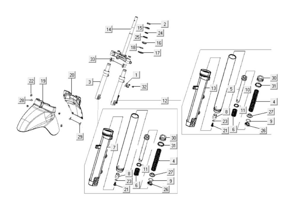 Front Fork Kymco Like 125cc