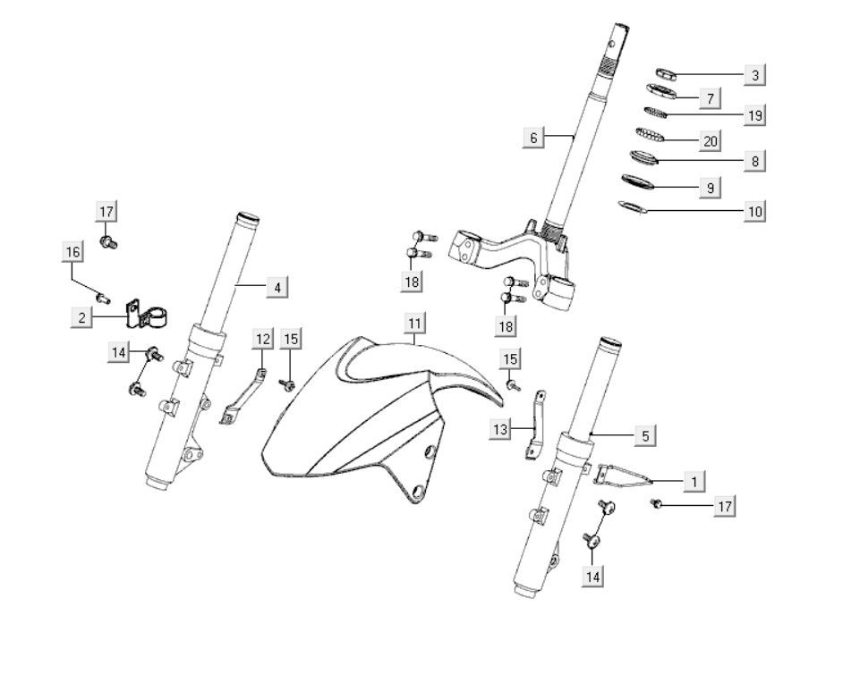 Front fork Kymco New Dink 200i